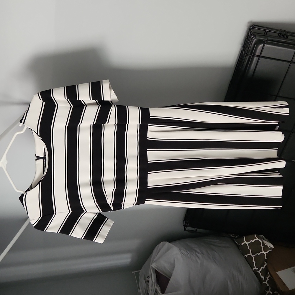 Loft Business Dress - Black and White striped, size 6